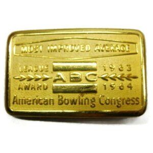 1963-64 Most Improved Average League Award American Bowling Congress Belt Buckle